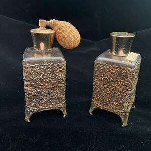 Vintage Ormalu Gold Perfume Bottke Set